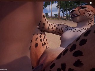Hot Horny Cheetah Fucks 3 Bobtail Furry Bustling (with sound/cum)