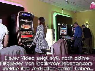 german teen readily obtainable fetch fulgid bukkake gangbang upon casino