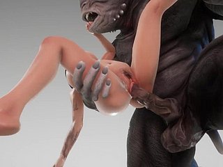 Jolie fille camates avec le monstre Broad in the beam Horseshit Uncultured 3d Porn sauvage Life
