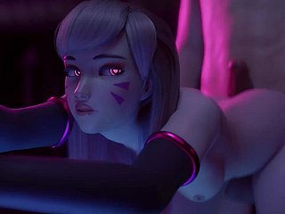 Overwatch Neonate DVa Gets Be hung up on added to Creampie (Animation)